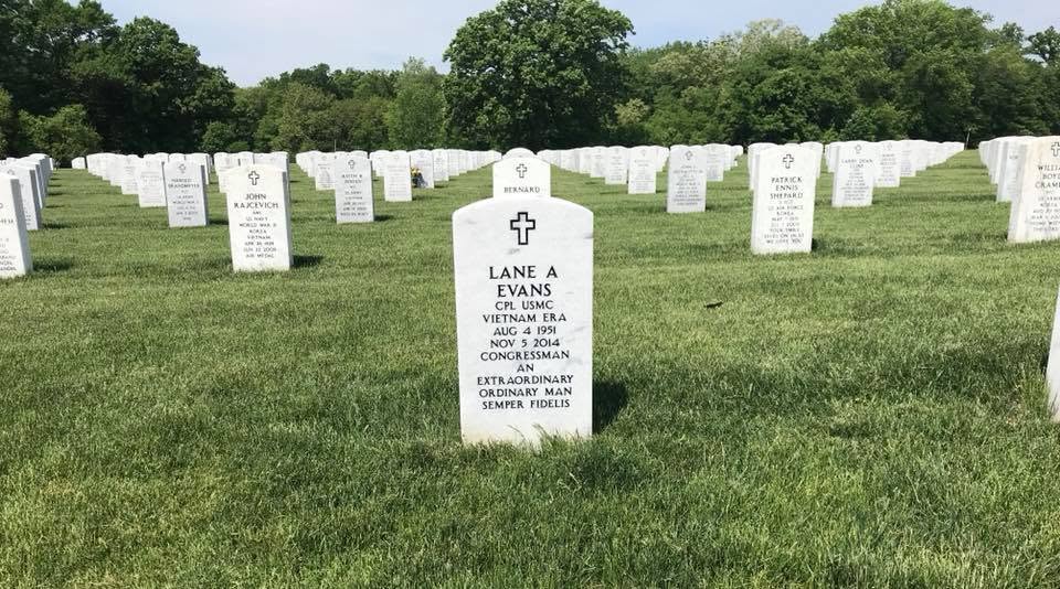 Lane&rsquo;s headstone, Rock Island Arsenal &mdash; “An extraordinary ordinary man”