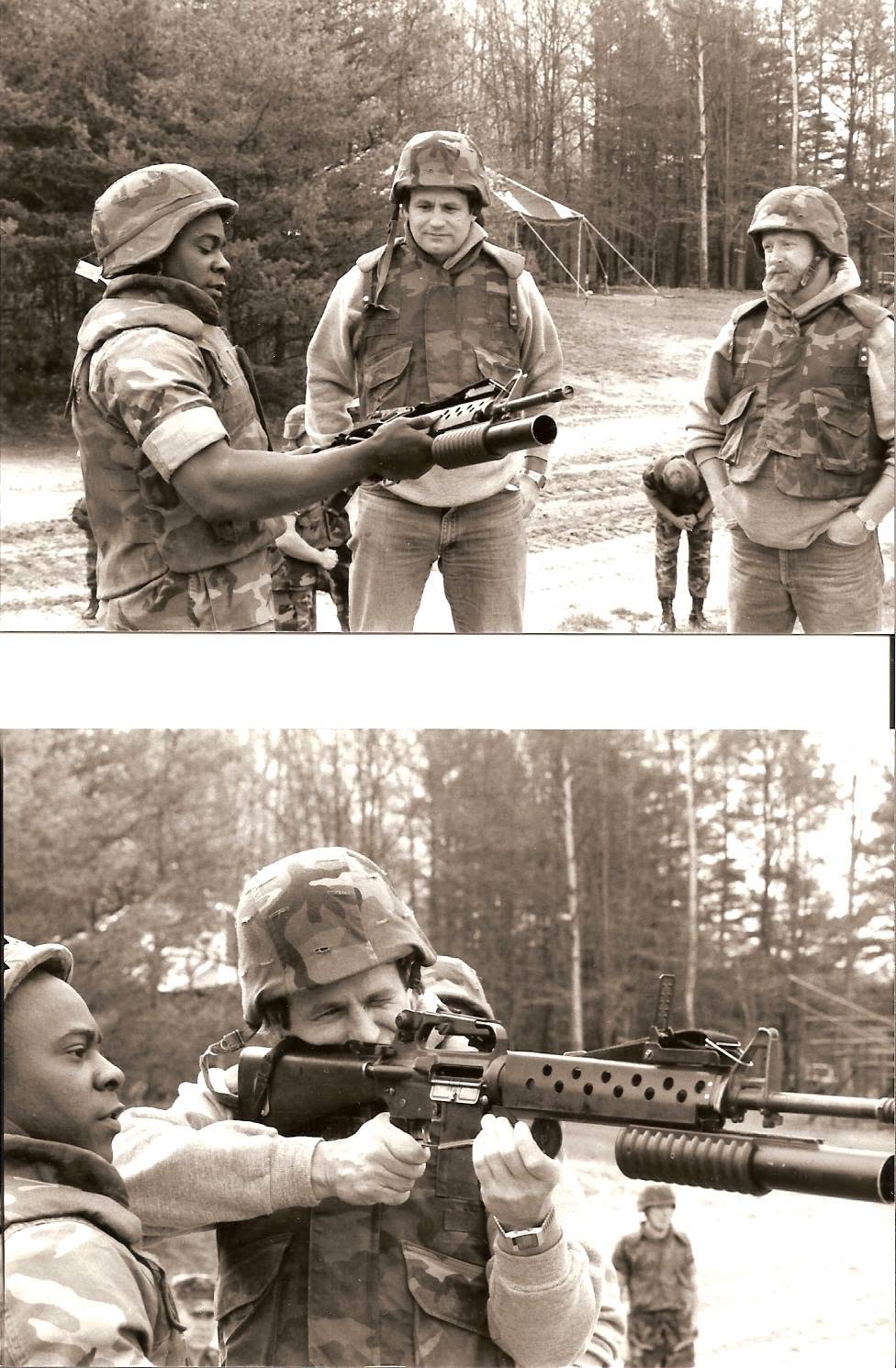 Lane on a training range with Marines